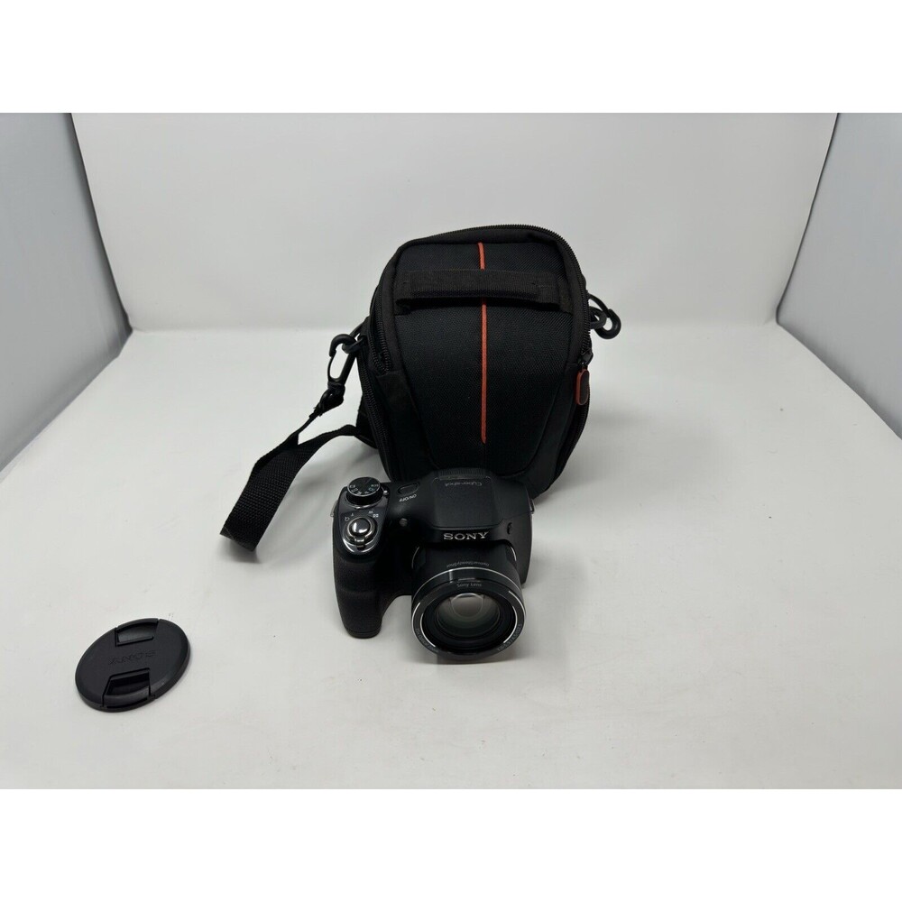 Sony Cyber-Shot DSC-H300 Digital Camera Black 20.1MP Requires 4x AA W/Case